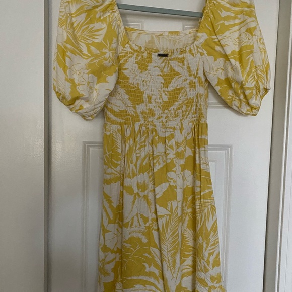 Billabong Hello Sun Mini Dress Yellow Floral Sz XS - Picture 4 of 4